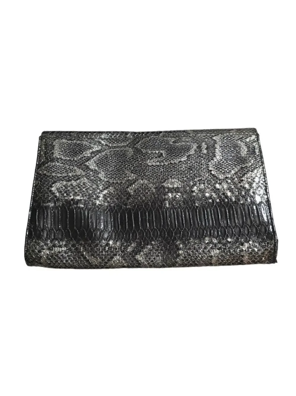Giannini Genuine Faux Snake Print Leather Envelope Clutch